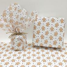 60/30/10 Fogli di carta sottile con motivo uomo pan di zenzero natalizio - 50,8x35,56 cm con disegno pan di zenzero e pois, leggera protezione per imballaggio regalo, protezione per articoli fragili, decorazioni natalizie (righe a bastoncino di zucchero, stelle blu), decorazioni pan di zenzero, confezione festiva, stile festivo, confezione stagionale, decoratori festivi, organizzatori di feste Natale Decorazioni natalizie Pigiami natalizi Regali di Natale Decorazioni natalizie