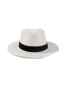 1 chiếc Mũ Panama vành rộng Unisex, Mũ chống nắng bãi biển mùa hè, Chất lượng cao, Màu trơn, Thanh lịch, Thường ngày, Bohemian, Cổ điển, Phong cách đường phố, Polyester, Chống gió, Xuân/Hè - mũ đội đầu - Xem 8