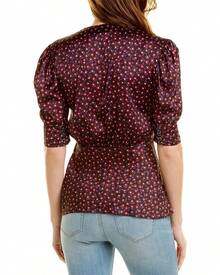 Paco Rabanne Puff Sleeve Top - Red - View 3