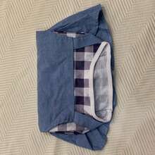 1件宠物衣服，浅蓝色格子背带裙，二合一设计，适合中小型贵宾犬、泰迪犬，春秋季，狗狗/猫咪公主裙 - 藍色 - 查看 7