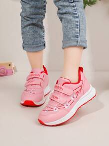 Children's Leather Embroidered Casual Fashion Sports Shoes, Convenient Hook And Loop Design, Suitable For Outdoor Sports In Spring And Autumn