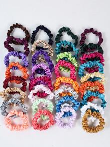 30 buc fete culori aleatorii eleganți de păr subțiri din satin, legături de păr elastice subțiri și mătăsoase colorate drăguțe, frânghii de păr, suporturi pentru coadă de cal cu panglică dopamină, set vrac accesorii de păr pentru cadouri de petrecere și uz zilnic