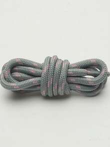 120cm Dual-Color Diagonal Striped Round Shoelaces, Suitable For Outdoor, Travel, Hiking Shoes, Boots, Chunky Sneakers