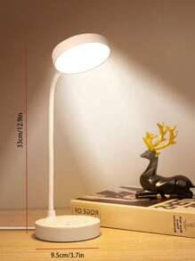 1 Pieza Lámpara De Mesa Led, Luz De Lectura Alimentada Por Usb, Brillo Ajustable Continuamente Luz De Noche Decorativa