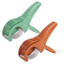 1 Stück Edelstahl Gemüse & Obst Handschneidegerät, Gurken Salat, Bananen Schneider Messer, Küchenwerkzeug Zwiebel Zerkleinerer (Grün/Orange)