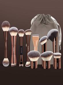 MAANGE 10/13/20/23/50 Pieces Makeup Tools Including 20 Pieces Professional Aluminum Tube Makeup Brush Set + 1 Storage Bag + 2 Pieces Air Cushion Puffs For Daily Use And Travel,Makeup Accessories Gifts For Friends ﻿ ﻿ ﻿