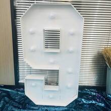 1 Set 28.74inch/73cm Marquee Light Up Numbers, Large Marquee Numbers For 1st 15th 16th 18th 21th 20th 30th 40th 50th 60th 70th 80th Birthday Party Decorations, Giant Light Up Numbers Shower Anniversary Decor, Warm White Lights DIY Kit - 黃色 - 查看 10