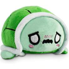 The Original Reversible Turtle Plushie - Green - Cute Sensory Fidget Stuffed Animals That Show Your Mood 4 Inch,Seasonal Gifts - Kawaii + Xanh lá cây lo lắng - Xem 1