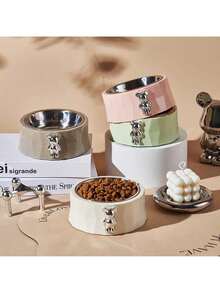 Small Pet Feeders - Green Inner Bowl - View 1