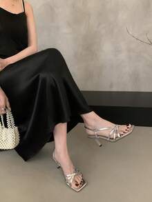 Women Heeled Sandals - 銀色 - 查看 2