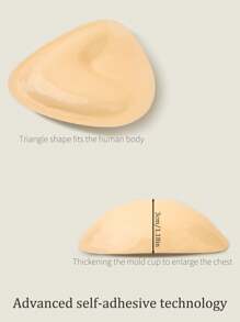 V-Shaped Double-Sided Adhesive Bra - Silicone Triangular Breast Pad, Reusable Breast Pad Push Up Design