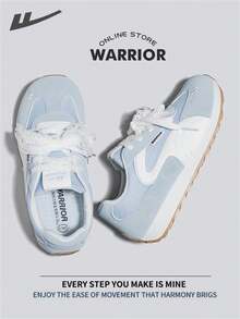WARRIOR 女款武士健身鞋春夏舒适简约风格休闲时尚运动鞋全年适用耐磨全天穿着训练运动鞋跑步鞋 - 藍/白 - 查看 10