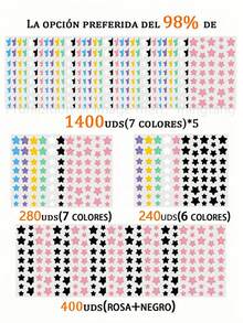 1400/560/280/40 pezzi Adesivi a forma di stella, adesivi decorativi per Ognissanti e Natale, adesivi a stella colorati, adatti per decorazioni per feste, decorazioni per foto di vacanze, decorazioni per il viso (solo per decorazione, non per il trucco) 1200/480/240, trucco, economico, decorazione per la stanza, vanità, viaggio, camera da letto, accessori per il trucco, economico, regalo di Natale, trucco, strumenti per il trucco, merci economiche, regalo, regalo per le donne, regalo di Natale - Multicolore - Visualizzare 6