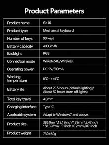 Lenovo GK10 Three-Mode Game Keyboard, 98 Keys, Plug And Play, Real Mechanical Shaft, All-Key Hot Swap, Cool RGB Lighting Effect, Large-Capacity Battery, Suitable For Daily Office Or Playing Games. - Multicolor - View 13