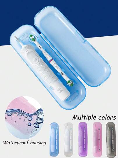 Electric Toothbrush Storage Box, Travel Electric Toothbrush Storage Box, Solid Color Electric Toothbrush Storage Box, Portable Universal Electric Toothbrush Storage Box, Translucent Toothbrush Travel Box, Toothbrush Head Plastic Dustproof Cover, Portable Travel Container Simple Toothpaste Storage Box, Back To School, Back To School Supplies.