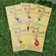 1 件/3 件/5 件/10 件幸运瓢虫和雏菊钥匙扣饰品套装，合金卡通动物主题钥匙扣配龙虾扣，DIY 项链手链耳环吊坠，装饰女士钥匙圈，好运祝福卡礼物 - 紅色 - 查看 18