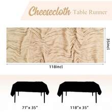 1/6/12Pcs Tulle Table Runner Set, Bohemian Style Tulle Table Runner, Balinese Pleated Chiffon Tablecloth, Suitable For Weddings, Birthday Parties, Table Decorations, Home Decorations, Room Decorations, Kitchen Decorations, Valentine's Day Decorations, Best Friends Day Decorations, Party Decorations, Wedding Supplies, Wedding Decorations, Carnivals, Bridal Gifts, Bachelor/Bachelor Parties, Baby Showers. - 香檳色 - 查看 4