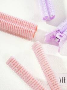 4 件装蓬松发髻和造型工具、卷发夹、无痕夹、发根刘海前夹、粉色配饰、美发工具 - 彩色 - 查看 10