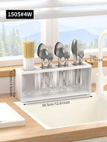 1 件厨房收纳架，带 3 个隔层，可放置筷子架、水槽沥水架、多功能餐具架（可放置刀、叉、勺和筷子），适用于餐厅和厨房、厨房收纳架、餐具架、返校用品 - 彩色 - 查看 15