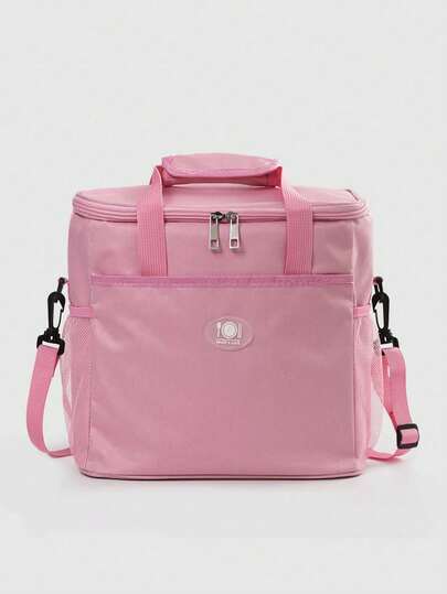 1 pieza Bolsa de almuerzo aislada y reutilizable, caja de almuerzo para mujeres adultas con correa ajustable, bolsa de almuerzo de gran capacidad, forro de aluminio grueso para mantener los alimentos fríos y frescos por mucho tiempo, adecuada para la escuela, la oficina, picnics y viajes