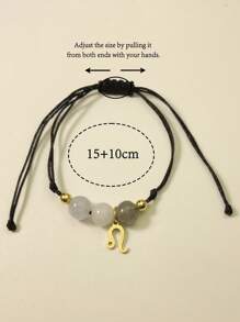 Zodiac Bracelet Women Men Crystal Stone Beaded Bangles Handmade Weave Braid Gift Ideas Aries Taurus Gemini Cancer Leo Virgo Libra Scorpio Sagittarius Capricorn Aquarius Pisces For Brother Sister