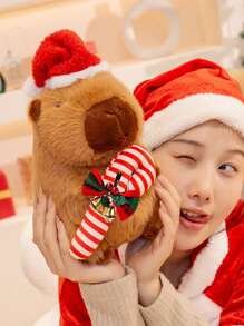 1 szt. pluszowa lalka z popcornem, frytkami i kapibarą, prezent świąteczny dla przyjaciół, prezent z kapibarą na zakończenie studiów doktoranckich, lalka z kapibarą w formie ciasta i deseru, dekoracja z dyni i nietoperza na Halloween