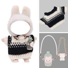 Pullover, Halskette, Umhängetasche Set, Neues Produkt, für Labubu (Plüschpuppe nicht enthalten)