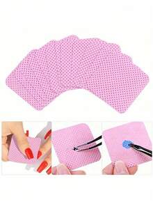 400pcs Lint-Free Nail Cleaning Wipes, Nail Polish Remover Pads, Eyelash Extension Cleaning Wipes, Soft Non-Woven Acetone Remover Pads For Nail Preparation And Gel Polish Removal, Lint-Free Nail Glue Cleaning Wipes, Eyelash Extension, Manicure Supplies, Manicure Tools, Manicure Art Tools, Back To School Season, Manicure, Manicure Tools, Manicure Sticker Tools - Pink - View 4