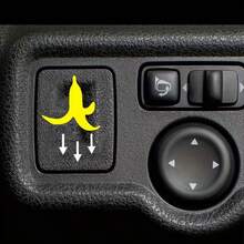 2 miếng dán xe hơi - Miếng dán nút vỏ chuối, PVC chống thấm nước Phụ kiện xe máy & ô tô vui nhộn, Màu vàng, Lý tưởng cho mọi loại xe, Trang trí xe | Thiết kế vui nhộn | PVC chống thấm nước - Một cỡ - Xem 2