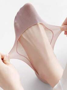 Of Boat Socks Solid Color Summer Thin Shallow Invisible Non-Slip Does Not Fall Off The Heel Socks Ice Silk Is Versatile Christmas Gift - Mouldless - View 3