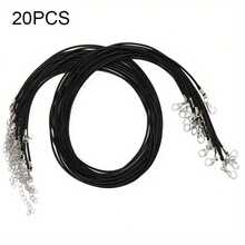 20/30/50pcs PU Leather Fashion Necklace Cord With Lobster Clasp, Black And Multi-Color, 1.5mm Thick, Waterproof, Unisex DIY Jewelry Making Supplies, Suitable For Daily And Holiday Wear - Multicolor - View 18