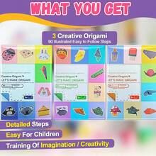 折纸套装 30 张折纸工艺指导书 DIY 艺术工艺项目用品 适合初学者儿童男孩女孩 - 霧霾藍 - 查看 4