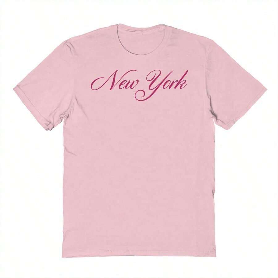 Social Collective New York Graphic Light Pink Unisex Cotton Short-Sleeve T-Shirt - Hồng - Xem 1