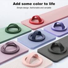 1pc Silicone Creative Magnetic Phone Holder, Magnetic Ring Grip Stand, Anti-Drop Anti-Slip Strong Magnetic Detachable Reusable 360° Rotation Phone Grip Stand, Hands-Free For Desk Viewing Compatible With IPhone, Android Phone, Gift For Birthday, Family, Friends Phone Ring Holder - Multicolor - View 4