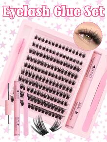 150 件大容量假睫毛延长套装，带睫毛延长粘合剂密封睫毛镊子睫毛刷假睫毛延长套装蓬松、浓密、柔软单根睫毛簇 C 卷曲 10-16 毫米混合长度睫毛簇自然细软假睫毛日常约会化妆睫毛簇套装、睫毛、睫毛、假睫毛 - 黑色 - 查看 8