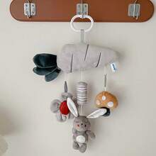 1 pieza Decoración colgante de sonaja con estilo nórdico y diseño de dibujos animados, muñeca de peluche para silla de coche de bebé, muñeca colgante para cochecito de bebé, regalo para recién nacidos - Multicolor - Ver 9