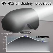 3D睡眠眼罩，轻盈透气，贴合眼部轮廓的记忆棉，可调节，缓解眼部疲劳，旅行必备 - 彩色 - 查看 6