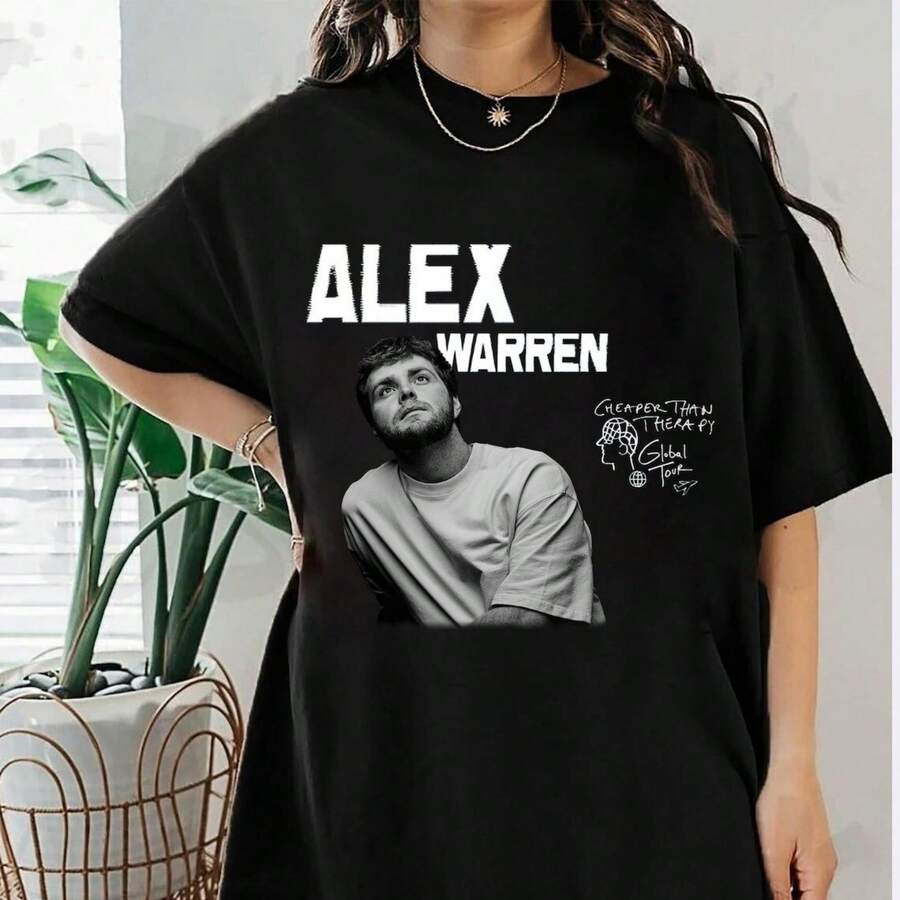 Vintage Alex Warren Tour 2025 Shirt Alex Warren 2025 Tour Merch For Fans - 黑色 - 查看 1