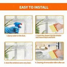 1 pieza Cepillo de limpieza para persianas, fácil de quitar, lavable a máquina, herramienta de limpieza manual, cepillo para eliminar el polvo de las rejillas del aire acondicionado, para limpiar el polvo de las ranuras de las persianas y del aire acondicionador, diseño moderno de mango de plástico, adecuado para la cocina, ventanas de la oficina, dormitorio, ventanas de la sala de estar, limpieza de electrodomésticos