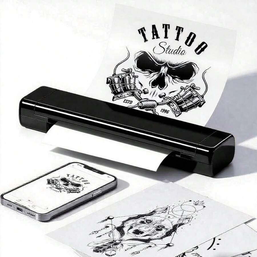 C80 Thermal Tattoo Stencil Printer, Wireless Tattoo Machine With 1 Roll Of Paper - Ideal For Tattoo Artists & Enthusiasts - Compatible With IOS, Android & Laptop, Inkless Mobile Printer For Office, Home, School