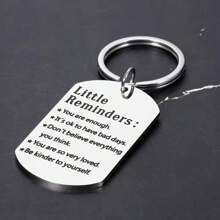 1 Piece Stainless Steel Military Badge, Engraved Little Reminders Inspirational English Keychain, Christmas Halloween Birthday Gift For Husband, Wife, Driver, Colleague, Boss, Friend
