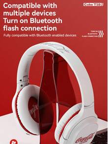 Coca Cola Co-Branded T18 Bluetooth Headphones Touch Control + 46dB Noise Cancellation | Bluetooth 5.3 | 30H Battery Life | With Microphone - one-size - View 3