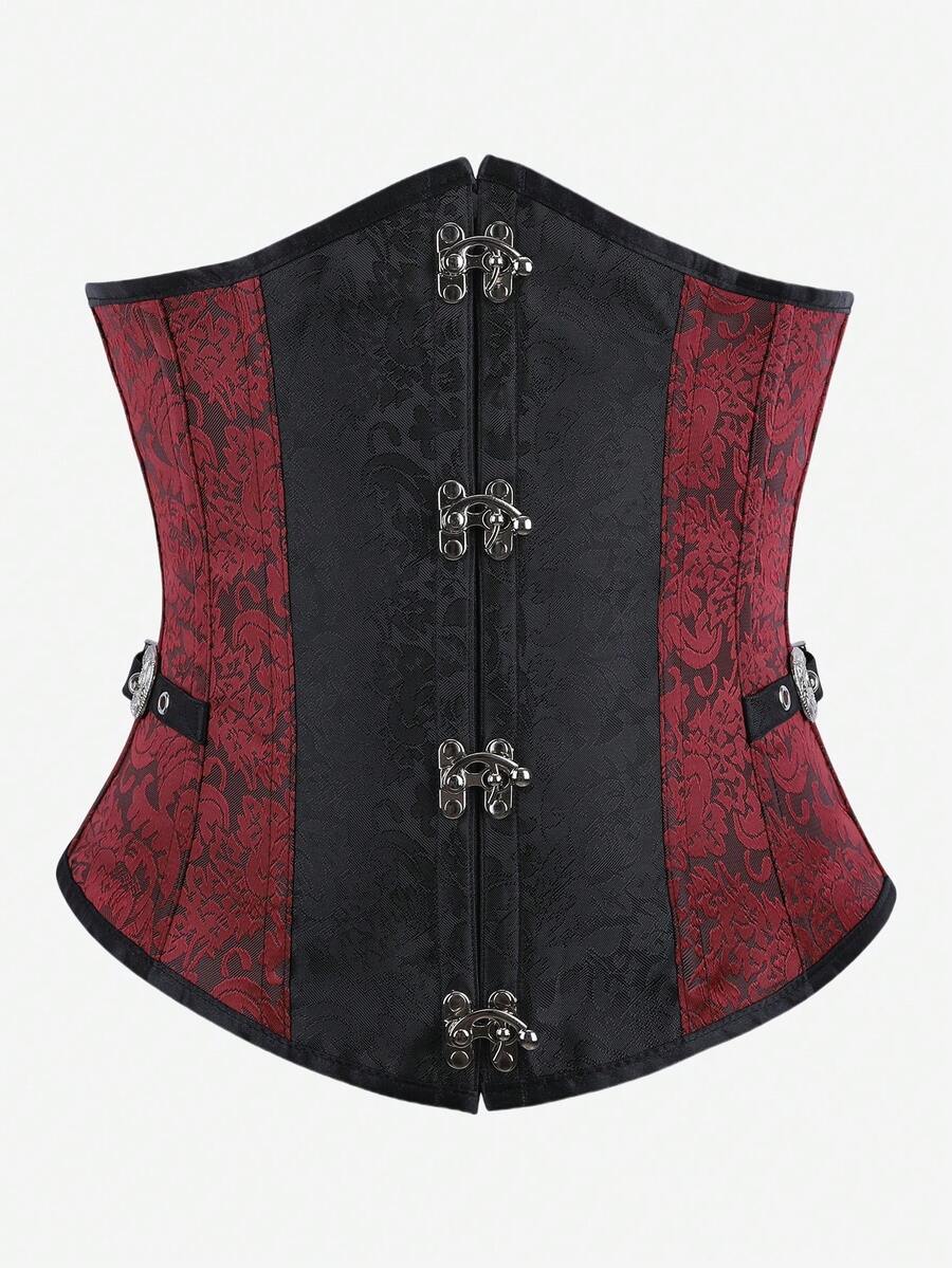 哥特朋克风格胸衣，棕色，短腰紧身衣，腰部训练器，万圣节适用