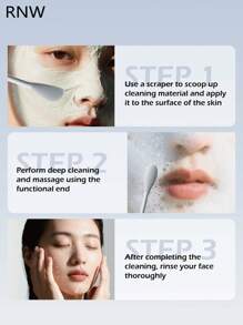 RNW Facial Cleansing Brush, Dual-Sided Silicone Pore Cleanser, Manual Foam Maker Soft Bristle Face Scrubber For Massage