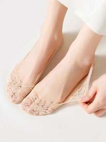 女士夏季透明蕾丝船袜，隐形防滑袜，低帮硅胶防滑船袜，圣诞礼物