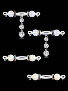 2 Pairs Fake Nipple Rings - Adjustable Fit Daily Wear Nipple Nooses - 8mm Candy Beads, Fake Nipple Jewelry Faux Nipple Piercing Non Pierce Faux Barbells Dangles With Heart, Shell, Butterfly, Fake Nipple Piercings, Valentine For Lovers, Colorful, Perfect For Beach