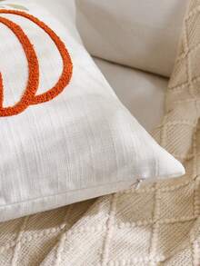 Halloween Throw Pillow Covers 18x18 Inch Set Of 2 Halloween White Ghosts Embroidered Pillow Cases Thanksgiving Home Party Fall Decor Pillowcases Square Cushion Covers - Orange - View 3