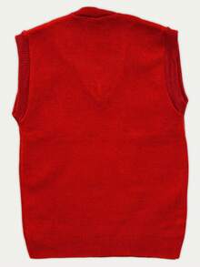 Chaleco Escolar Cerrado Cuello V Acrilán - Rojo - Ver 4