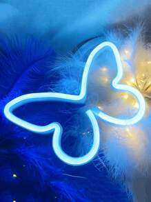 1 Stück Heim-Dekor LED Schmetterling Neon Licht, USB/Batterie Dual Stromversorgung mit 2 Haken, geeignet für Schlafzimmer Wanddekoration, Wohnzimmer Dekoration, Hintergrundwände Dekoration, Geburtstagsfeiern Dekoration, Abschlussfeiern Dekoration, Wachstums-Jahrestage Dekoration Schmetterling Neon Leuchtschild