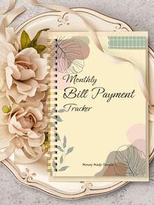 Caderno de Controle de Pagamentos Mensais de 2026, Livro de Gestão Financeira e Orçamentária com Lista de Acompanhamento de Contas e Registro de Pagamentos, Espiral A5, 14,2 x 20,3 cm, Material Escolar e de Escritório, Presente de Ano Novo de 2026, Adequado para Homens e Mulheres - cor creme - Ver 4